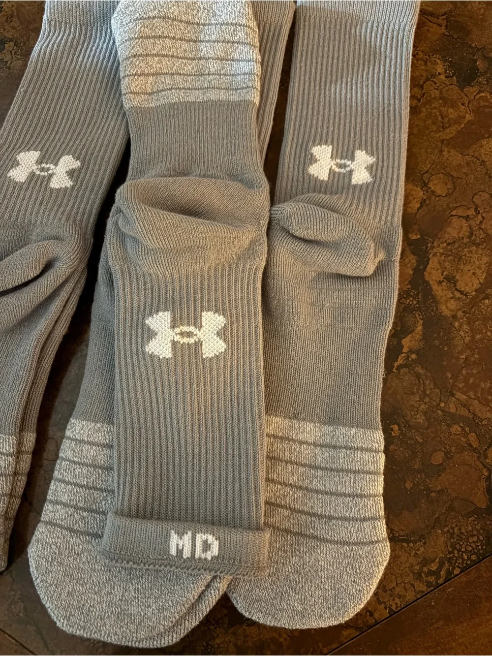 NWOT Under Armour Men’s Crew Athletic Socks in Light Gray - 3 Pack